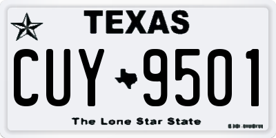 TX license plate CUY9501