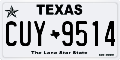 TX license plate CUY9514