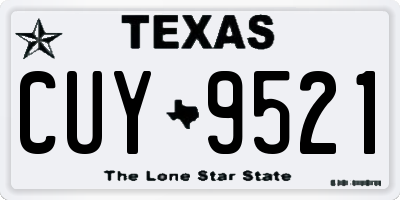 TX license plate CUY9521