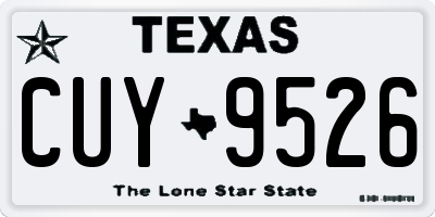 TX license plate CUY9526