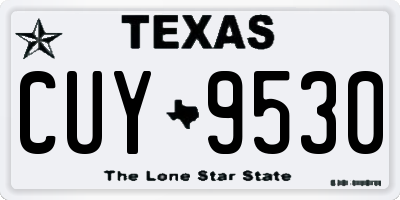 TX license plate CUY9530