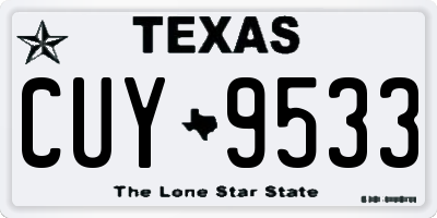 TX license plate CUY9533