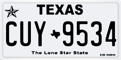 TX license plate CUY9534