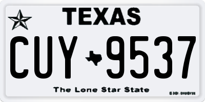TX license plate CUY9537