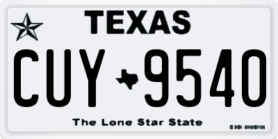 TX license plate CUY9540