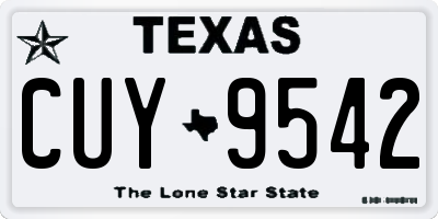 TX license plate CUY9542