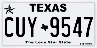 TX license plate CUY9547