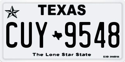 TX license plate CUY9548