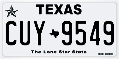 TX license plate CUY9549