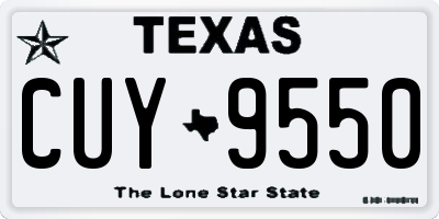 TX license plate CUY9550