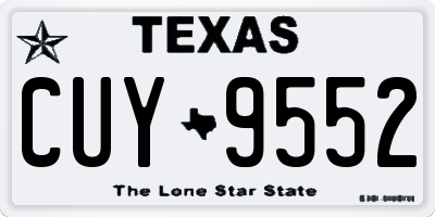 TX license plate CUY9552