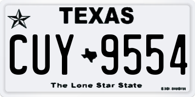 TX license plate CUY9554