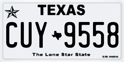 TX license plate CUY9558