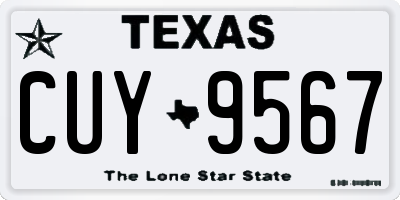 TX license plate CUY9567