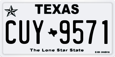 TX license plate CUY9571