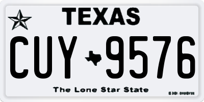 TX license plate CUY9576