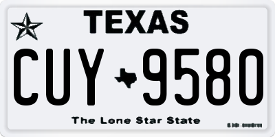 TX license plate CUY9580