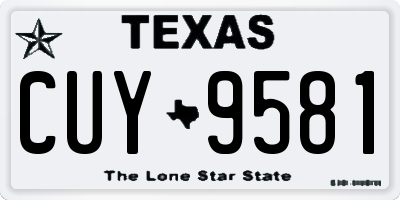 TX license plate CUY9581
