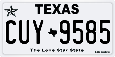 TX license plate CUY9585