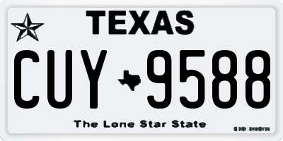 TX license plate CUY9588