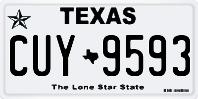 TX license plate CUY9593