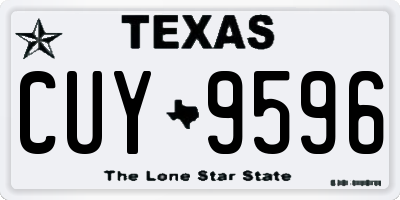 TX license plate CUY9596