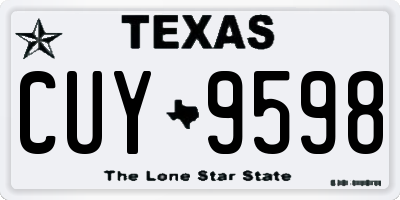 TX license plate CUY9598