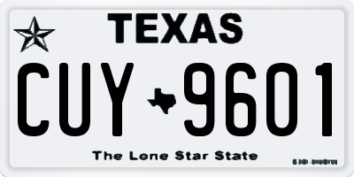 TX license plate CUY9601