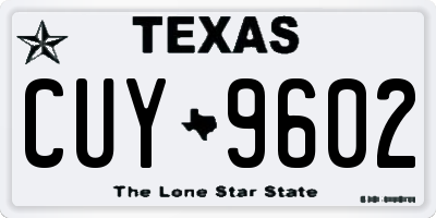 TX license plate CUY9602