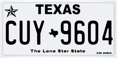 TX license plate CUY9604