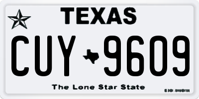TX license plate CUY9609