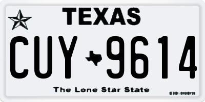 TX license plate CUY9614