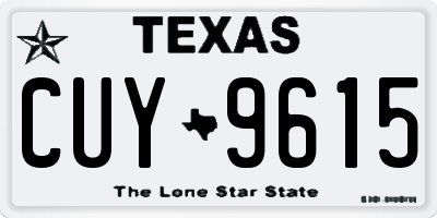 TX license plate CUY9615