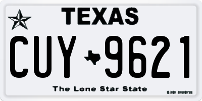 TX license plate CUY9621