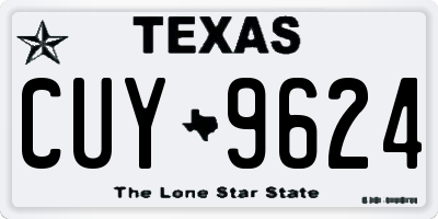 TX license plate CUY9624