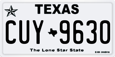 TX license plate CUY9630
