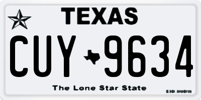 TX license plate CUY9634