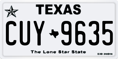 TX license plate CUY9635