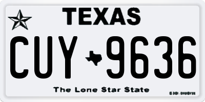 TX license plate CUY9636