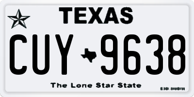 TX license plate CUY9638