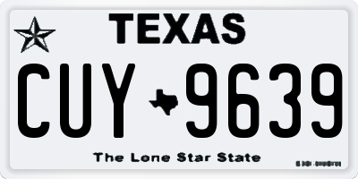 TX license plate CUY9639