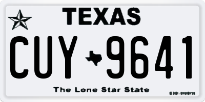 TX license plate CUY9641