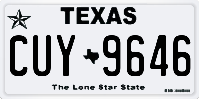 TX license plate CUY9646