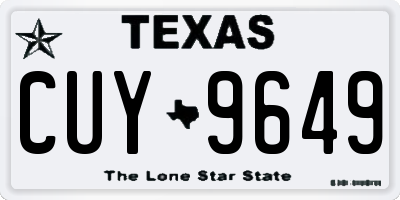 TX license plate CUY9649