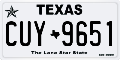 TX license plate CUY9651