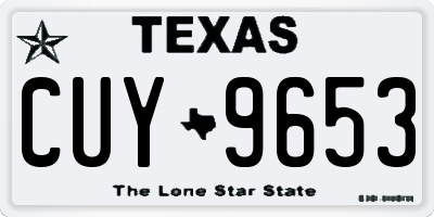 TX license plate CUY9653
