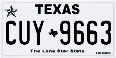 TX license plate CUY9663