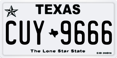 TX license plate CUY9666