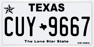 TX license plate CUY9667