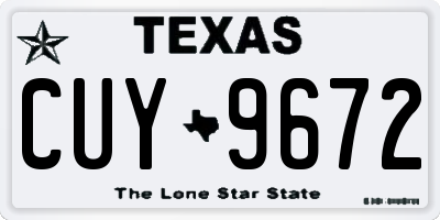 TX license plate CUY9672
